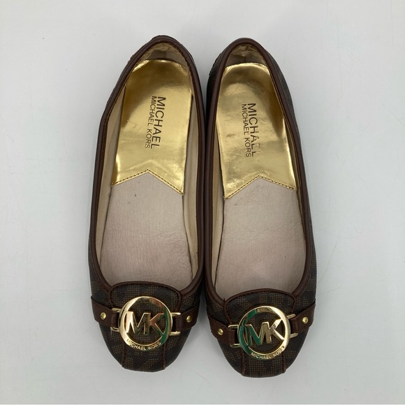 MICHAEL Michael Kors Comfort Shoes Flats Loafers Brown Metal Accent Women Sz 7 - Picture 2 of 12